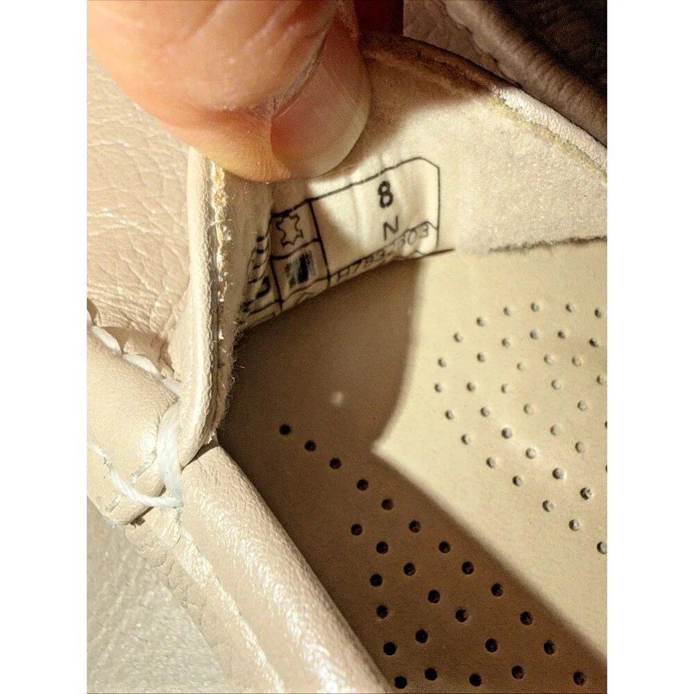 SAS Womens Leather Loafers 8N Tripad Comfort Foot Bed Flat Ivory